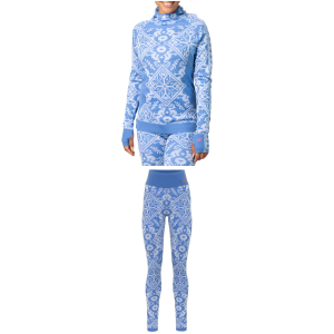 Women's Kari Traa Saga Hood 2026 Pink Package (M) + M Bottoms in Red size Medium | Wool/Micron