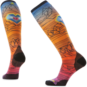 Smartwool Smartwool Ski Zero Cushion Geo Peaks Print OTC Socks 2026 in Orange size Small | Nylon/Wool/Elastane - $21.49 at evo