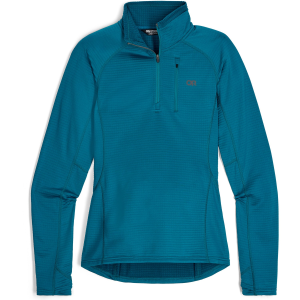 Women's Outdoor Research Vigor Grid Fleece Quarter Zip 2026 in Black size Large | Spandex/Polyester