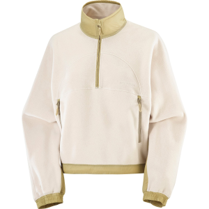 Women's Salomon Chroma Crop Half Zip Fleece 2026 in Brown size Medium | Viscose/Polyester