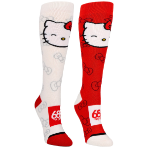 Women's 686 Hello Kitty 2-Pack Socks 2026 in Pink size Large/X-Large | Nylon/Spandex/Acrylic