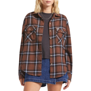 Brixton Women's Brixton Bowery Vintage Overshirt 2025 in Brown size Large | Cotton - $47.10 at evo