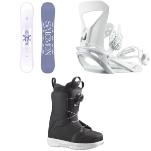 Salomon Women's Salomon Lotus Snowboard 2026 - 146 Package (146 cm) + S Womens in White size 146/S - $746.86 at evo