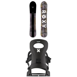 Women's Roxy Smoothie C2 Snowboard 2026 - 143 Package (143 cm) + M/L Womens in Black size 143/M/L | Nylon/Aluminum