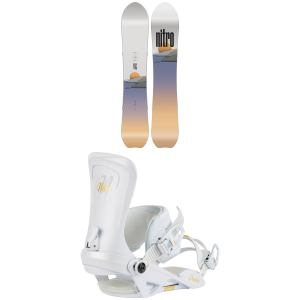 Women's Nitro Drop Snowboard 2025 - 146 Package (146 cm) + S/M Womens in Champagne size 146/S/M | Aluminum/Rubber