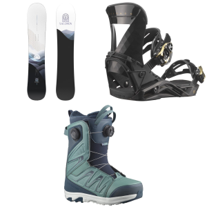 Salomon Women's Salomon Bellevue Snowboard 2025 - 155 Package (155 cm) + S Womens in Black size 155/S - $554.33 at evo