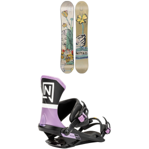 Women's Nitro Mercy Snowboard 2025 - 142 Package (142 cm) + S/M Mens in Lilac size 142/S/M | Aluminum