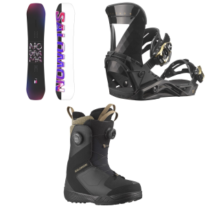 Salomon Women's Salomon No Drama Snowboard 2025 - 143 Package (143 cm) + S Womens in Black size 143/S | Rubber - $544.44 at evo
