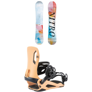 Women's Nitro Lectra Abstract Snowboard 2026 - 142 Package (142 cm) + S Mens in Teal size 142/S