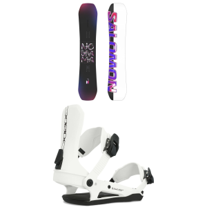 Salomon Women's Salomon No Drama Snowboard 2025 - 146 Package (146 cm) + S Womens in White size 146/S | Nylon/Aluminum/Rubber - $400.45 at evo