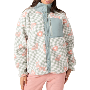 Women's Roxy Axel Bonded Sherpa Jacket 2026 in Pink size X-Small | Polyester