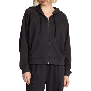 Women's Volcom Lived In Zip-Up Hoodie 2025 in Black size Medium | Cotton/Polyester