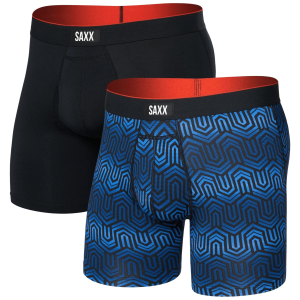 Saxx Multi-Sport Mesh Boxer Brief 2-Pack Men's 2026 in Black size Large | Spandex/Elastane/Polyester