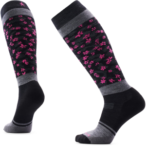 Women's Smartwool Snowboard Targeted Cushion Wild Blossom OTC Socks 2027 in Black size Small | Nylon/Wool/Elastane