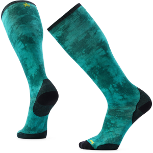 Smartwool Ski Zero Cushion Shale Print OTC Socks 2027 in Green size Medium | Nylon/Wool/Elastane