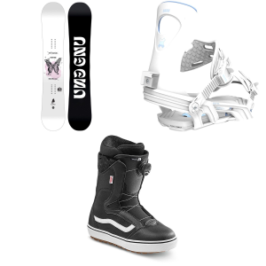 Gnu Women's GNU Fiction Snowboard 2027 - 139 Package (139 cm) + M/L Womens in White size 139/M/L | Nylon/Aluminum - $869.23 at evo