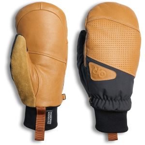 Outdoor Research Snowcrew Leather Mittens 2027 in Black size X-Small | Nylon/Spandex/Leather