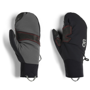 Outdoor Research Deviator Mittens 2027 in Black size X-Large | Nylon/Spandex/Leather