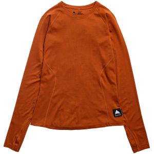 Women's Burton Blend Midweight Base Layer Crew Top 2027 in Orange size X-Small | Spandex/Wool