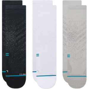 Stance Run LT Crew 3-Pack Socks Unisex 2026 Black size Medium | Nylon