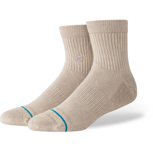 Stance Signature Wash Quarter Socks 2026 in Khaki size Medium | Cotton