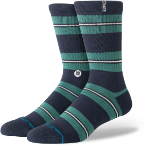 Stance Caesar Stripe Crew Socks 2026 in Green size Large