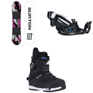 Burton Kid's Burton Grom SnowboardKids' 2027 - 120 Package (120 cm) + M Kids in Black size 120/M | Nylon - $609.85 at evo