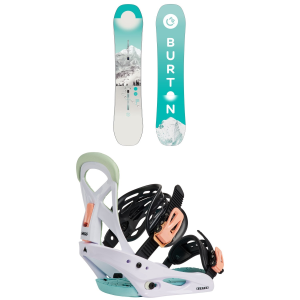 Burton Kid's Burton Feelgood Smalls SnowboardGirls' 2027 - 135 Package (135 cm) + L Kids in Black size 135/L | Aluminum - $476.91 at evo
