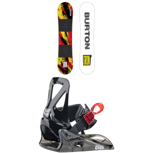Burton Kid's Burton Grom SnowboardKids' 2027 - 130 Package (130 cm) + M Kids in Black size 130/M - $323.91 at evo