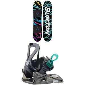 Burton Kid's Burton Mini Grom SnowboardKids' 2027 - 80 Package (80 cm) + S Kids in Black size 80/S - $305.91 at evo