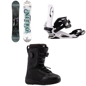 Women's Nitro Mystique Snowboard 2027 - 146 Package (146 cm) + M Mens in White size 146/M