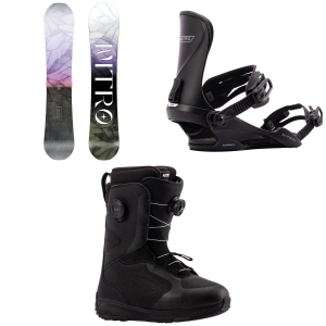 Women's Nitro Lectra Leaf Snowboard 2027 - 149 Package (149 cm) + S/M Womens in White size 149/S/M