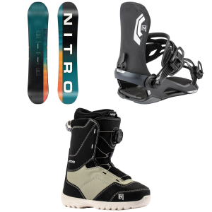 Kid's Nitro Future Team SnowboardBoys' 2027 - 147 Package (147 cm) + S Kids in Black size 147/S | Aluminum