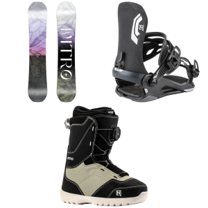 Kid's Nitro Spirit SnowboardKids' 2027 - 132 Package (132 cm) + S Kids in Black size 132/S | Aluminum