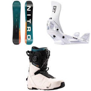 Nitro Team Snowboard 2027 - 159 Package (159 cm) + L Mens in Black size 159/L