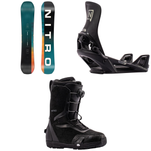 Nitro Team Snowboard 2027 - 159 Package (159 cm) + M Mens in White size 159/M