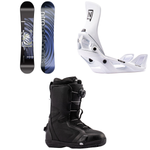 Women's Nitro Fate Snowboard 2027 - 153 Package (153 cm) + L Womens in White size 153/L