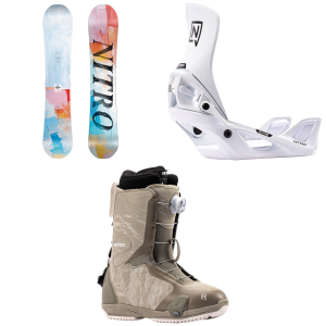 Women's Nitro Lectra Abstract Snowboard 2027 - 142 Package (142 cm) + S Womens in Black size 142/S