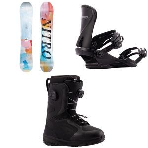 Nitro Women's Nitro Lectra Abstract Snowboard 2027 - 138 Package (138 cm) + S/M Womens in White size 138/S/M - $854.87 at evo
