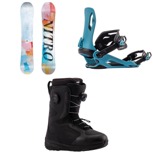 Women's Nitro Lectra Abstract Snowboard 2027 - 146 Package (146 cm) + M Mens in Black size 146/M