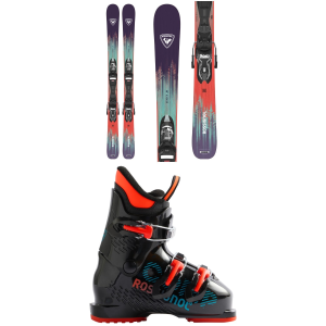 Rossignol Kid's Rossignol Sender Jr Skis + Kid-X 4 BindingsKids' 2027 - 128 Package (128 cm) + 19.5 K's Alpine Ski Boots in Black size 128/19.5 | Aluminum - $444.90 at evo