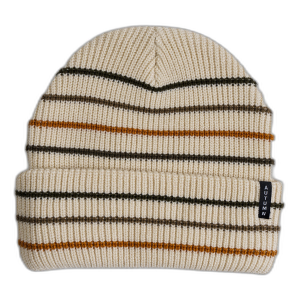 Autumn Multi Stripe Beanie Hat 2027 in Khaki