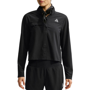 Women's Nike ACG Aireez Button-Up Long-Sleeve Top 2026 in Black size Small | Nylon/Spandex