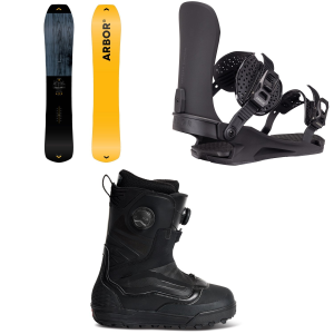 Arbor Coda Snowboard 2027 - 155 Package (155 cm) + S Mens in Red size 155/S | Aluminum/Plastic