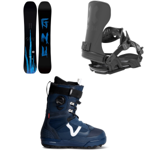 GNU Banked Country Snowboard 2027 - 155 Package (155 cm) + L Mens in Black size 155/L | Nylon/Aluminum
