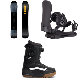 Arbor Coda Snowboard 2027 - 155 Package (155 cm) + S Mens in Red size 155/S | Aluminum/Plastic