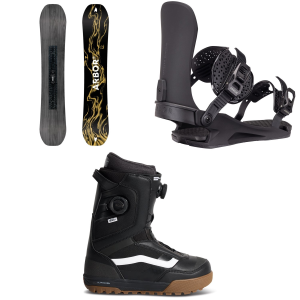Arbor Rain Snowboard 2027 - 155 Package (155 cm) + L Mens in Black size 155/L | Aluminum/Plastic