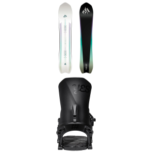 Jones Women's Jones Stratos Snowboard 2027 - 152 Package (152 cm) + S Womens in Black size 152/S | Nylon/Plastic - $879.91 at evo