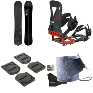 GNU Banked Country Splitboard 2027 - 159 Package (159) + XS Splitboard Bindings in Black size 159/Xs | Aluminum/Plastic