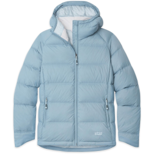 Women's Stio Hometown Down Hooded Jacket 2027 in Blue size X-Large | Nylon